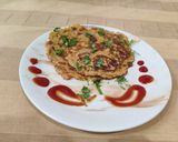 A picture of step 2 of Stuffed Besan Chilla.