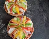 A picture of step 4 of Bhakri pizza.