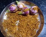 A picture of step 2 of Brinjal curry or barwa baingan without onion garlic.