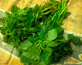 A picture of step 1 of Green Amaranth curry.
