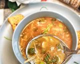 A picture of step 8 of Hot n sour soup.