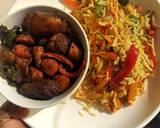 Stir fried vegetable rice and pan grilled beef recipe step 4 photo