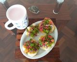 A picture of step 3 of Mini bread pizzas#Kids Recipe contest.