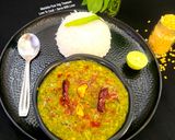A picture of step 7 of Double Tadka Lasooni Palak Yellow Moongdal - Dhaba-Style.