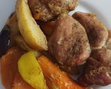 Gyümölcsös, zöldséges, húsos egytál étel recept fázis 3 fotója