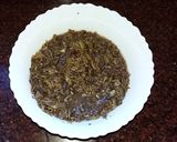 A picture of step 1 of Banana flower(mocha)kofta curry.
