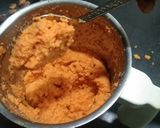A picture of step 1 of Gajar barfi (carrot pak in pressure cooker).