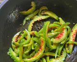 A picture of step 2 of Uchhe-Kumro Chenchhki Kasundi diye (Karela-Kumra dry with Kasundi).
