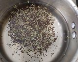 A picture of step 1 of Biryani chai, layered tea with spices.