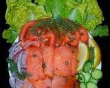 A picture of step 7 of Mike's Smoked Salmon On Onion Bagles.