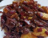 A picture of step 4 of Sauted Sweet Potato and Beetroot Stems.
