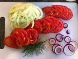 Roast Lemon, Tomato, Fennel and Salmon Salad
