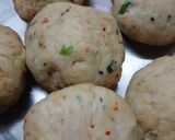 A picture of step 2 of Maida spicy roti.