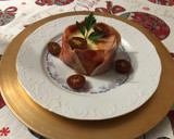 Foto del paso 5 de la receta: Timbal de puré de patata con lacón y tomate Cherry