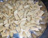 A picture of step 2 of Maida Namkeen cubes.