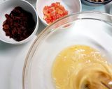 Foto del paso 1 de la receta: Biscotti de pistacho, arándanos, avellanas y papaya