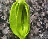 A picture of step 5 of Green karela chaat.