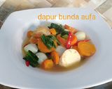 Foto langkah ke 6 dari resep Sayur wortel, sawi, telur puyuh, tofu.