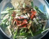A picture of step 3 of Kurkuri bhindi.
