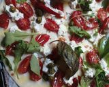 Une image de l'étape 4 de Pizza feuilletée chèvre tomates cerises basilic🐐🍒🍕.