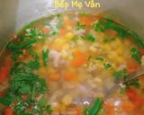 Hình bước làm 1 của món Cơm dĩa gà chiên,rau củ xào thịt xay và canh súp rau củ