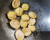 A picture of step 5 of Kadali Manja Rai (Banana stem curry in mustard paste).