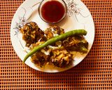 A picture of step 5 of Veg pakoda oil free vegetarian dish 0 oil onion potatoes cabbage,healthy pakoda for diet,snacks.