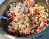 Une image de l'étape 15 de Salade de riz aux légumes,olives et pancetta grillée.