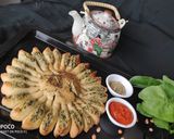 चीजी चिकपी स्पिनॅच सनफ्लावर ब्रेड रेसिपी चरण 10 फोटो