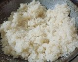 A picture of step 2 of Coconut burfi.