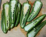 A picture of step 1 of Tuna-Stuffed Jalapeño Peppers.