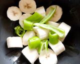 A picture of step 2 of Quick Banana sabji.