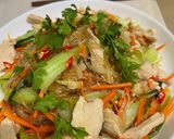 Hình bước làm 5 của món Miến xào ức gà cải thìa