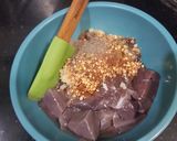 A picture of step 2 of Tawa fry mutton kaleji.