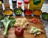 A picture of step 2 of Russian salad.