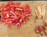 A picture of step 1 of Gajar / Carrot Halwa in pressure cooker.