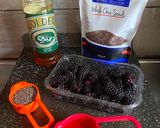 A picture of step 1 of Kashkaval Pane with Blackberry Chia Jam.