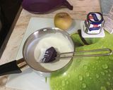 Foto del paso 1 de la receta: Cucharitas de queso cabra, manzana y cecina