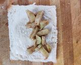A picture of step 3 of Apple stuffed french toast.
