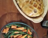 A picture of step 3 of Salmon Wellington.