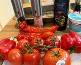 A picture of step 1 of Roasted Tomatoes and Pepper Soup.