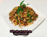 Hình bước làm 3 của món Nấm đậu xúc bánh đa