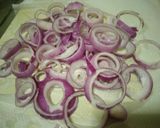 A picture of step 2 of Toast withcaramelized onions,pizoila sauce and brawn.#kidsrecipe.