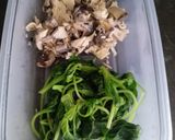 Foto langkah ke 3 dari resep Sayur Jantung Pisang dan Bayam Bumbu Cincang.