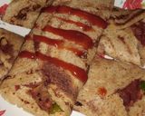 A picture of step 8 of Vegetables stuffed sweet cheela, made with wheat flour.
