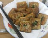 รูปขั้นตอนการทำที่ 6 ของ ขนมปังหน้าหมูชุปไข่ทอด