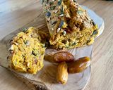 Une image de l'étape 8 de Cake « Bruno » #vegan butternut aux épices, aux dattes et aux graines de tournesol et de courge.