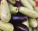 A picture of step 1 of Stuffed Zucchini and Eggplant.