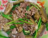 Hình bước làm 4 của món Cà tím xào thịt bằm