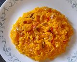 A picture of step 4 of Basanti Pulao.